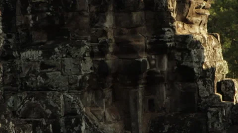 Tilt Head Bayon Temple Stock Footage 42479284