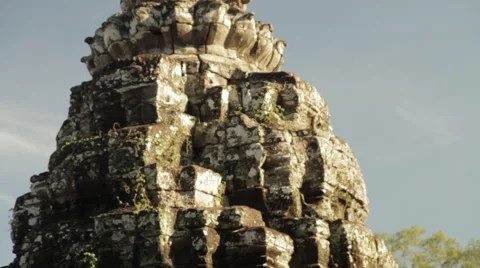 Tilt Head Bayon Temple Stock Footage 42482477