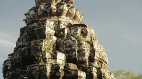 Tilt Head Bayon Temple Stock Footage 42484481