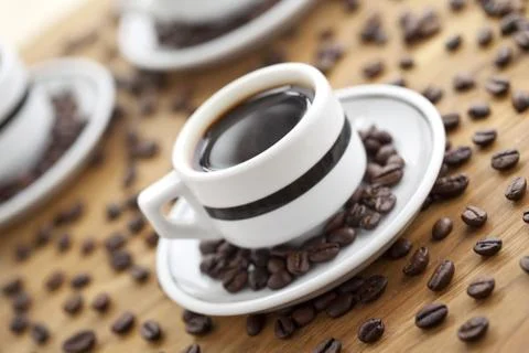 Tilt image of coffee cup Stock Photos