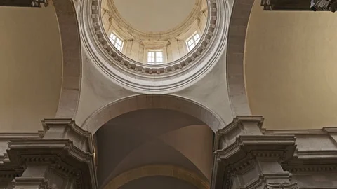 Tilt-interior dome Saint Blaise Church-Dubrovnik, Croatia Stock Footage 294283873