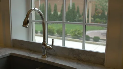 Tilt Up of Interior Kitchen Window Stock Footage 100899711