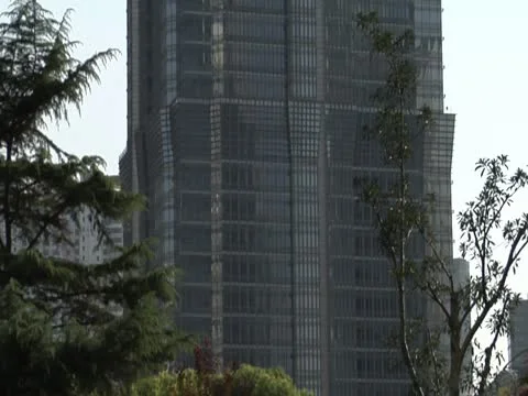 Tilt up Jinmao tower Stock Footage 11006341