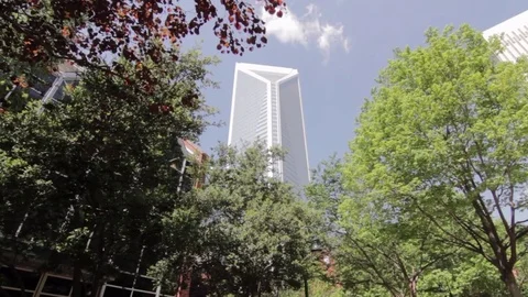 Tilt up to Large Building Down Town Charlotte Stock Footage 84273175