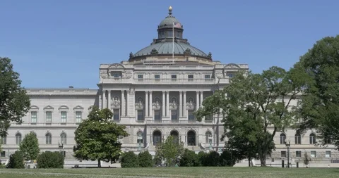 Tilt up to Library of Congress in DC Stock Footage 108697641