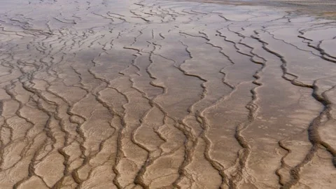 Tilt up-Lines of algae Grand Prismatic Spring Yellowstone Stock Footage 141670662