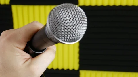 Tilt Microphone Down In Studio Video stock 96882226