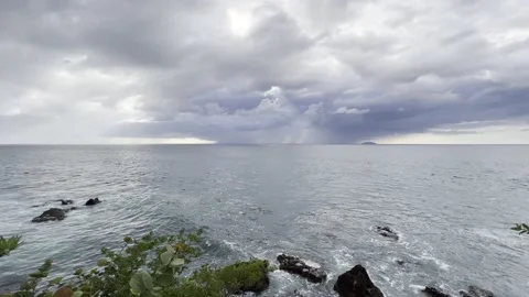 Tilt up to ocean Stock Footage 165082729