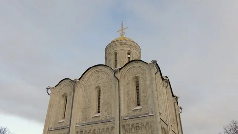 Tilt old orthodox cathedral Stock Footage 71502595