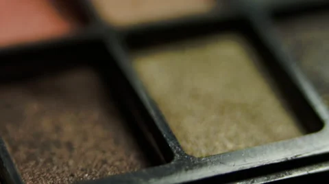 Tilt Over A Eye Shadow Kit, Cosmetics, Make Up, Macro Shot Stock Footage 51666381