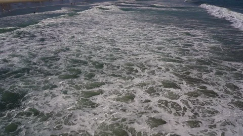 Tilt Up Pacific Beach Waves Stock Footage 96040875