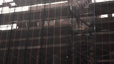Tilt up Pan Left Construction Manhattan New York City 4k Stock Footage 255754529