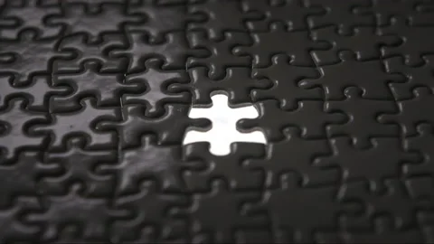 Tilt Past Missing Puzzle Piece Stock Footage 164133359