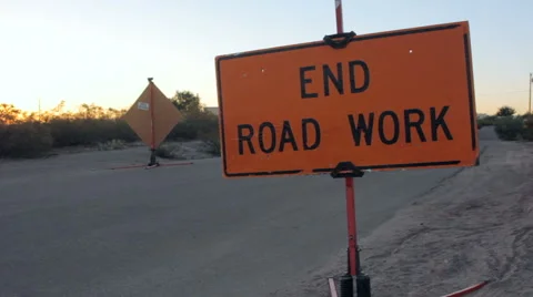 Tilt Reveals a Be Prepared to Stop Sign Stock Footage 64364245
