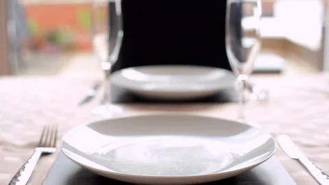 Tilt of Romantic Dinner for Two Stock Footage 93997842