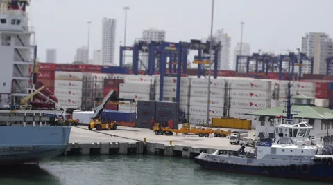 Tilt shift cartagena Stock Footage 32161311