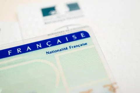 Tilt Shift lens close-up macro shot of National identity card Stock Photos