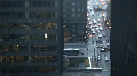 Tilt Shift Perspective on City at Night 스톡 동영상 63805962