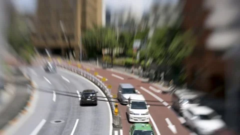Tilt Shift Time Lapse of City Street in Japan Stock Footage 85298927
