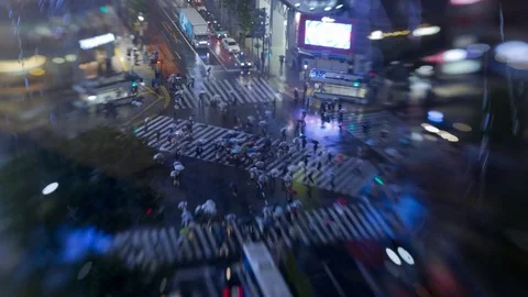 Tilt Shift Time Lapse of City Street in Tokyo, Japan Stock Footage 85299133