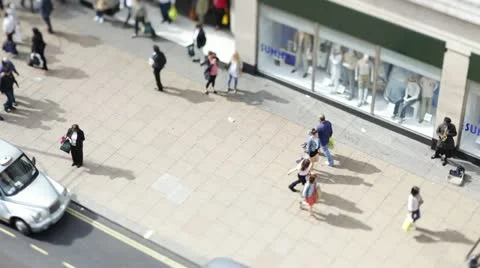 Tilt shift Time lapse of Oxford Street, London Stock Footage 12381380