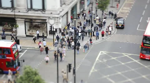 Tilt shift Time lapse of Oxford Street, London 스톡 동영상 21029464