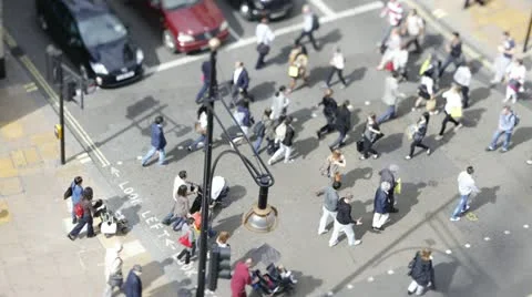 Tilt shift Time lapse of Oxford Street, London Stock Footage 21029706