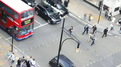 Tilt shift Time lapse of Oxford Street, London 스톡 동영상 21029783