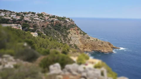 Tilt-shift time-lapse of picturesque seafront Vídeos de archivo 61509058
