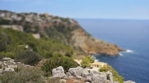 Tilt-shift time-lapse of picturesque seafront Vídeos de archivo 61509059