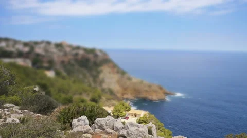 Tilt-shift time-lapse of picturesque seafront Vídeos de archivo 61509336