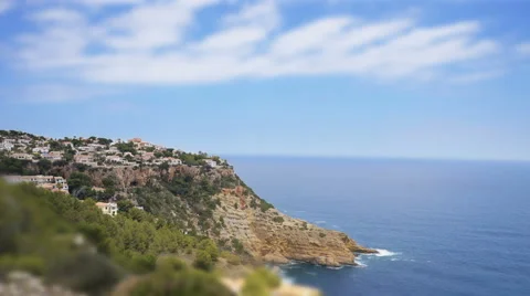 Tilt-shift time-lapse of picturesque seafront Vídeos de archivo 61509341