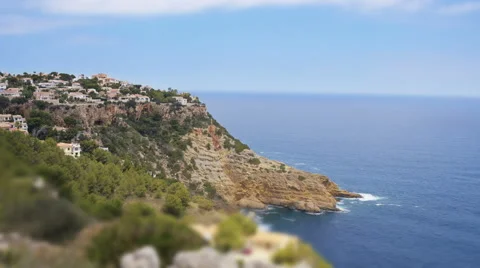 Tilt-shift time-lapse of picturesque seafront Vídeos de archivo 61509382