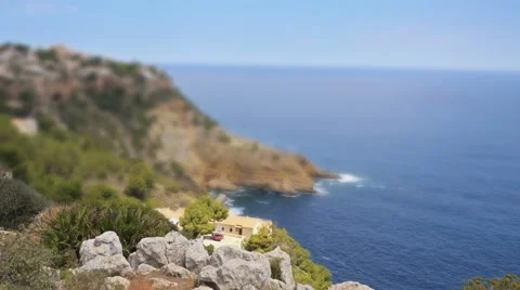 Tilt-shift time-lapse of picturesque seafront Vídeo Stock 61509390