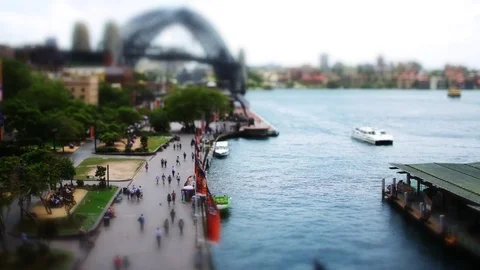 Tilt Shift Time Lapse shot of Sydney Harbour Stock Footage 82053057