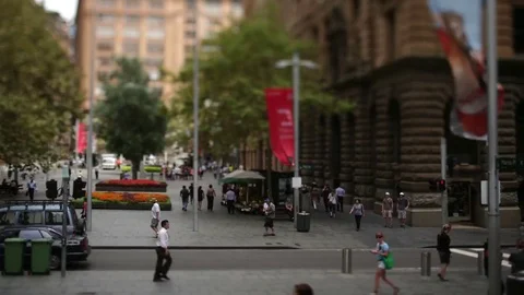 Tilt Shift Time Lapse shot of Sydney CBD Stock Footage 82055556