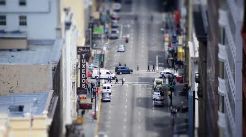 Tilt Shift / Time Lapse of Traffic on Market Sreet San Francisco Stock Footage 24851348