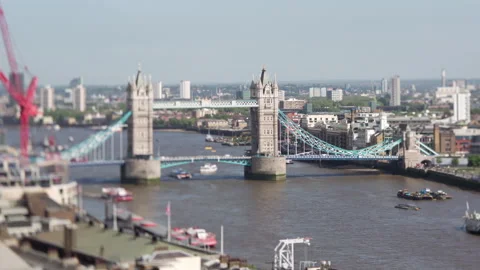 Tilt shift timelapse video of Tower Bridge, London, England, UK Video stock 133284112