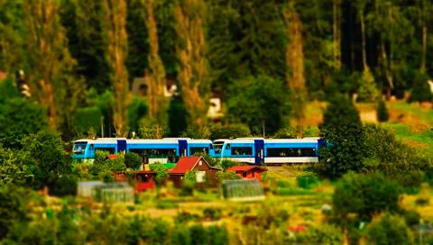 Tilt shift train Stock Photos