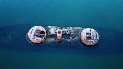 Tilt Up From SHip Wreck Stock Footage 286298568