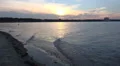 Tilt shot beach Timmendorfer Strand sunset at end of day HD Footage