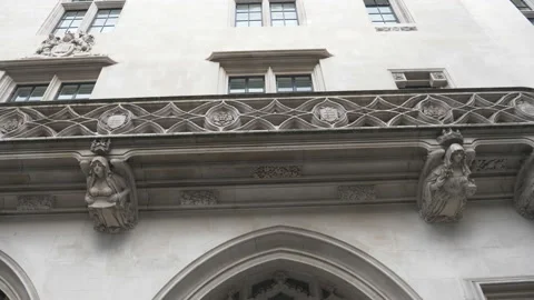 A tilt shot of a building with classical architecture. Stock Footage 142822526