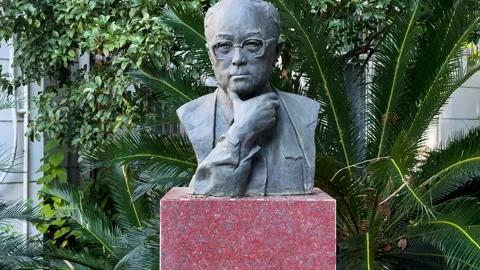 Tilt shot of bust of Hoff Lu or Hefu Lu Stock Footage 293538876