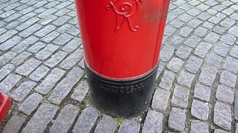Tilt shot of an Iconic Red Post Box in London United Kingdom Video stock 47209177