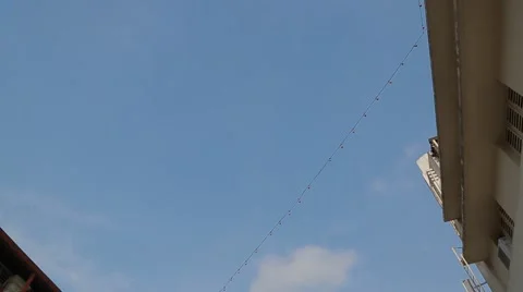 Tilt Shot from Penang's Clear Sky to Campbell Street in Georgetown Stock Footage 48138974