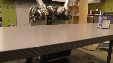 Tilt shot of a robot in laboratory Video stock 99052511