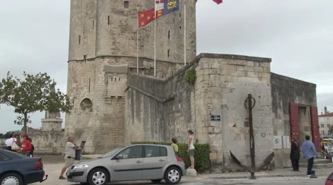 Tilt shot up the Tower of St Nicholas Stock Footage 61907903