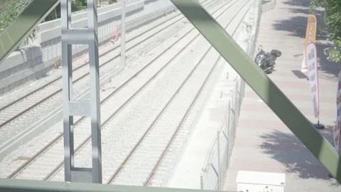 Tilt Shot Train Road Stock Footage 94134739