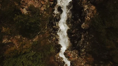 Tilt shot of wild river stream in mountains in France Video stock 118595168