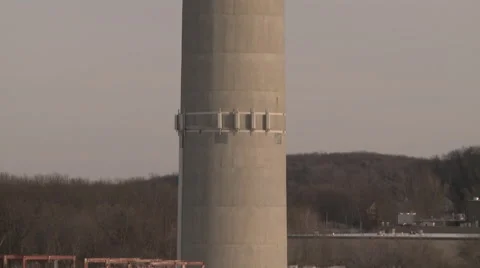 Tilt Up of Smoke Stack Video stock 42152474